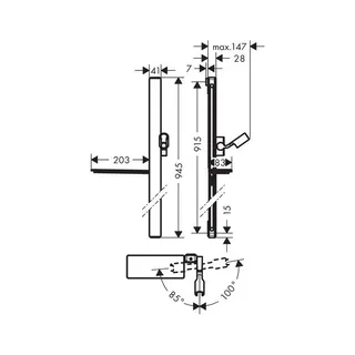 Hansgrohe Brausestange Unica'E 900mm chrom – Bild 2
