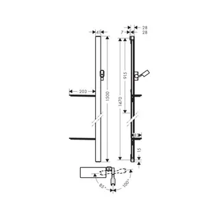 Hansgrohe Brausestange Unica'E 1500mm chrom – Bild 2