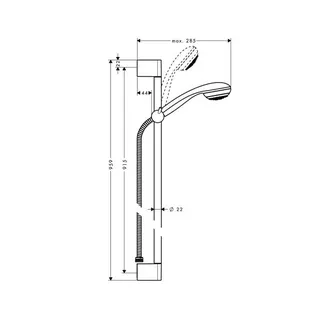 Hansgrohe Crometta 85 Brausenset 1jet/ Unica'Crometta 900mm chrom – Bild 2