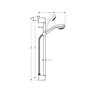 Hansgrohe Brausenset Crometta 85 1jet/ Unica'Crometta 650mm chrom – Bild 2