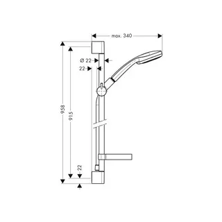 Hansgrohe Croma 100 Brausenset Multi/Unica'C 900 mm chrom mit Cassetta Seifenschale – Bild 2