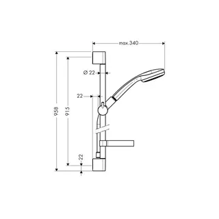 Hansgrohe Croma 100 Brausenset 1jet/Unica'C 900mm chrom mit Cassetta Seifenschale – Bild 2