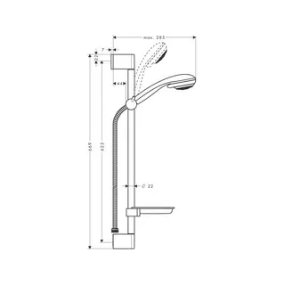 Hansgrohe Brausenset Crometta 85 Vario/ Unica'Crometta 650mm ch. m. Cassetta'S – Bild 2