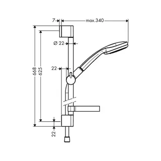 Hansgrohe Croma 100 Brausenset Vario/Unica'C 650mm chrom mit Cassetta Seifenschale – Bild 2