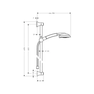 Hansgrohe Brausenset Raindance Classic 100 Air 3jet Unica'Classic 650mm chrom – Bild 2
