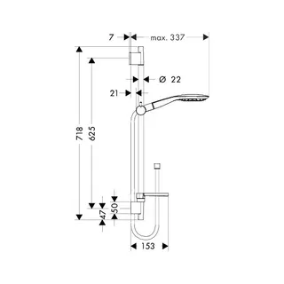 Hansgrohe Brausenset Raindance Select E 150 Unica'S Puro 650mm weiss/chrom – Bild 2