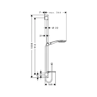 Hansgrohe Brausenset Raindance Select E 150 Unica'S Puro 900mm chrom – Bild 2