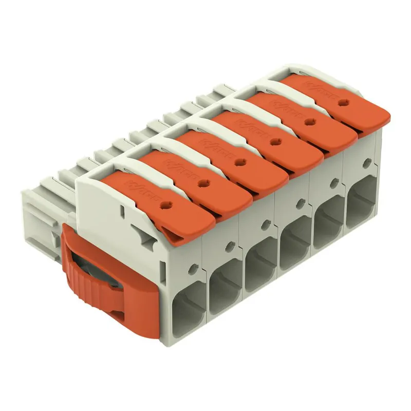 WAGO 1-Leiter-Federleiste Hebel Push-in CAGE CLAMP® lichtgrau 832-1106/037-000