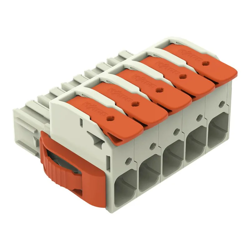WAGO 1-Leiter-Federleiste Hebel Push-in CAGE CLAMP® lichtgrau 832-1105/037-000