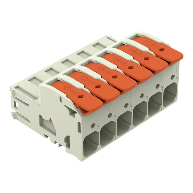 WAGO 1-Leiter-Stiftleiste Hebel Push-in CAGE CLAMP® lichtgrau 832-1206