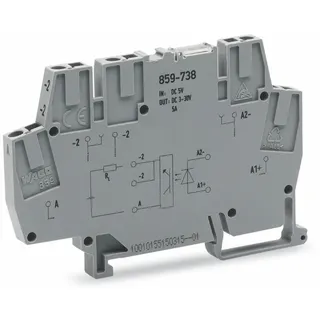 WAGO Optokopplermodul Eingangsnennspannung DC 5 V Ausgangsspannungsbereich DC 3 ? 30 V grau 859-738