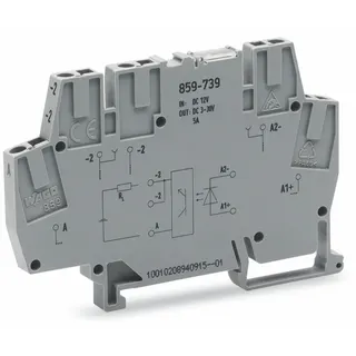 WAGO Optokopplermodul Eingangsnennspannung DC 12 V Ausgangsspannungsbereich DC 3 ? 30 V grau 859-739