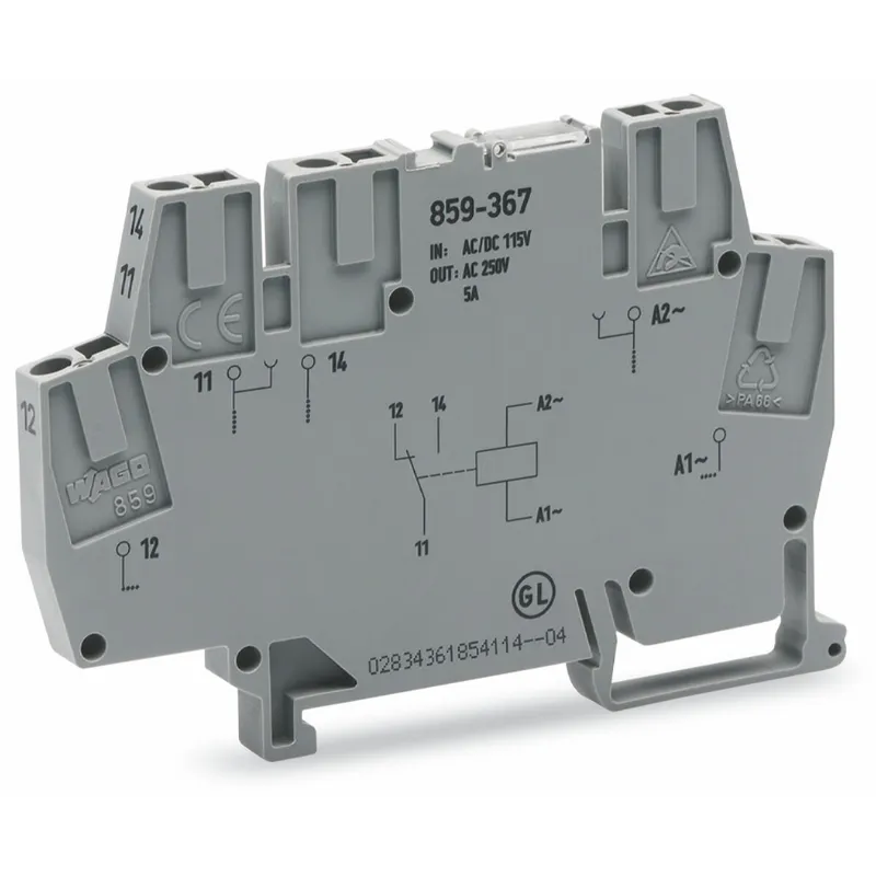 WAGO Relaismodul Eingangsnennspannung AC 115 V 1 Wechsler grau 859-367