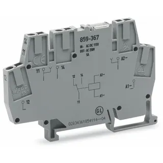 WAGO Relaismodul Eingangsnennspannung AC 115 V 1 Wechsler grau 859-367