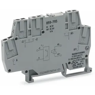 WAGO Optokopplermodul Eingangsnennspannung DC 5 V Ausgangsspannungsbereich DC 3 ? 30 V grau 859-795