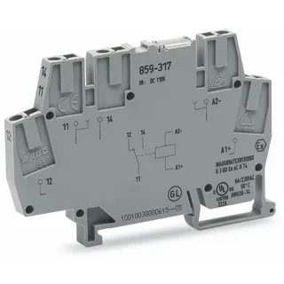 WAGO Relaismodul Eingangsnennspannung DC 110 V 1 Wechsler grau 859-317