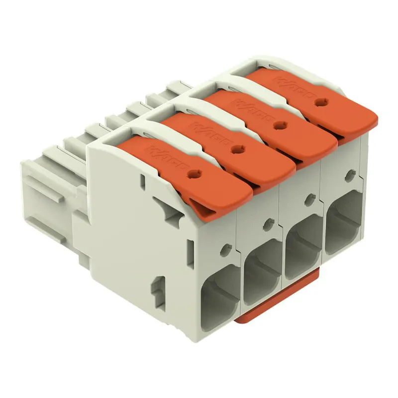 WAGO 1-Leiter-Federleiste Hebel Push-in CAGE CLAMP® lichtgrau 832-1104/322-000