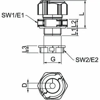 OBO Kabelverschraubung V-TEC TB20 06-08 teilbar K M20 lichtgrau – Bild 2