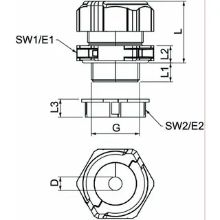 OBO Kabelverschraubung V-TEC TB32 11-15 teilbar K M32 lichtgrau – Bild 2