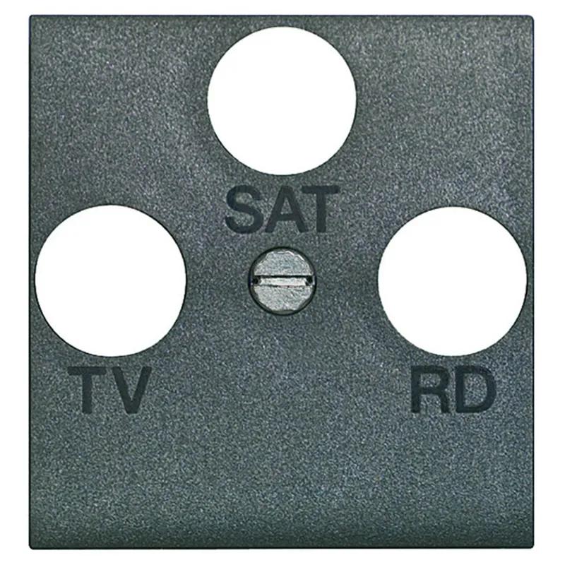 Bticino Antennendose Zentralplatte 3 Loch FM TV SAT anthrazit