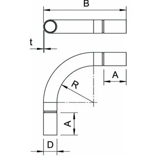 OBO Aluminiumrohrbogen SB50 W ALU ohne Gewinde D: 50mm – Bild 2