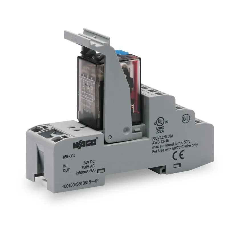 WAGO Stecksockel mit Industrierelais 858-314 24VDC 4W Goldkontakte