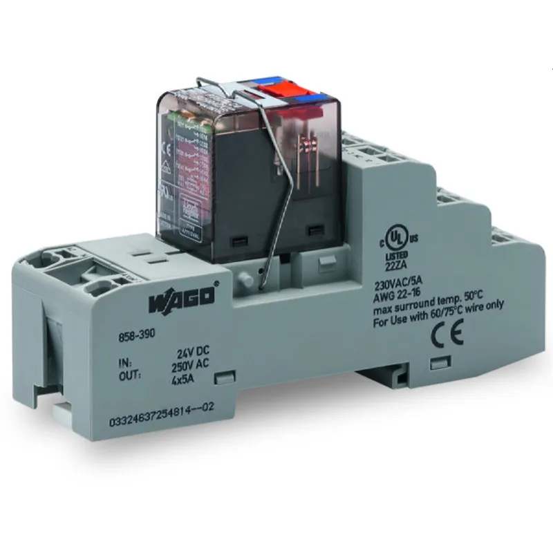 WAGO Stecksockel mit Industrierelais 858-390
