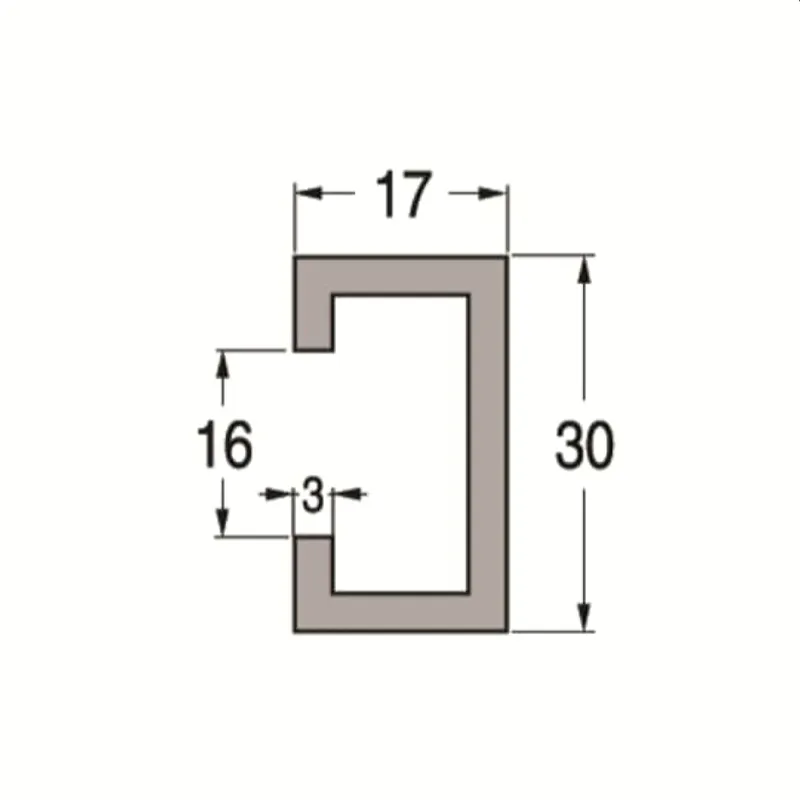 ABB Striebel & John MRC Montage-Rahmen C-Profil 30x17x3 mm Länge = 3 m