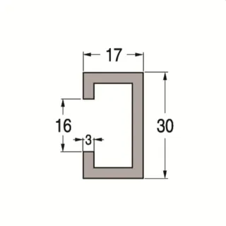 ABB Striebel & John MRC Montage-Rahmen C-Profil 30x17x3 mm Länge = 3 m