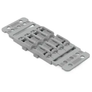 WAGO Befestigungsadapter mit Zugentlastung 4-fach für Durchgangsverbinder mit Hebel grau 221-2504
