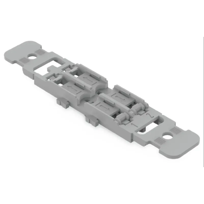 WAGO Befestigungsadapter mit Zugentlastung 2-fach für Durchgangsverbinder mit Hebel grau 221-2512