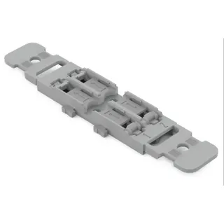 WAGO Befestigungsadapter mit Zugentlastung 2-fach für Durchgangsverbinder mit Hebel grau 221-2502