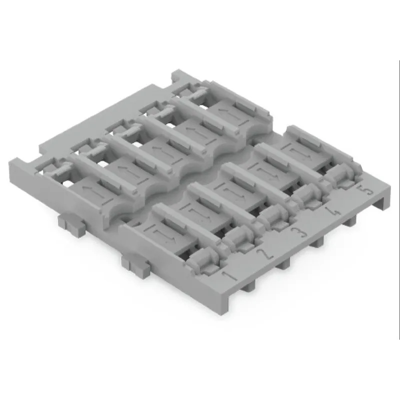 WAGO Befestigungsadapter 5-fach für Durchgangsverbinder mit Hebel grau 221-2535
