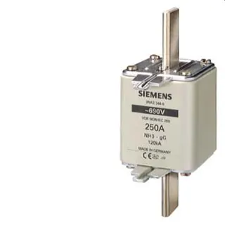 Siemens NH-Sicherungseinsatz mit Stirnkennmelder Gr.3 250A 3NA3344-6