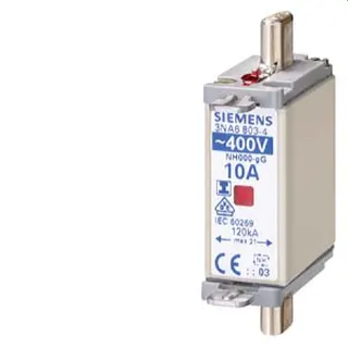 Siemens NH-Sicherungseinsatz mit isol. Griffl. Gr.000 10A 3NA6803-4