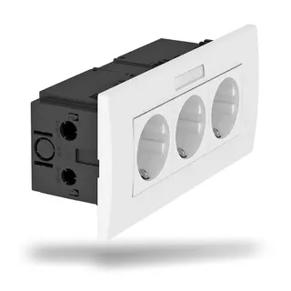 OBO Steckdoseneinheit SDE-RW D0RW3B Modul 45 3fach reinweiss