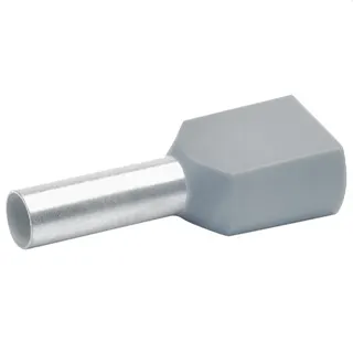 Klauke Zwillings-Aderendhülse 2x4qmm 23mm grau verzinnt isoliert 87412