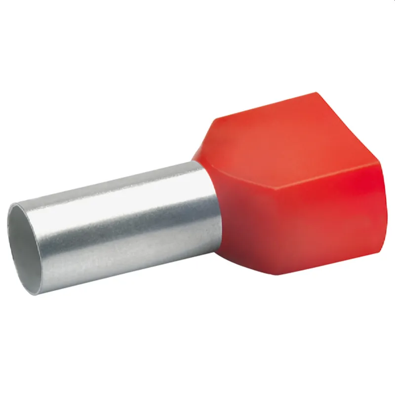 Klauke Zwillings-Aderendhülse 2x10qmm 26mm rot verzinnt isoliert 87614