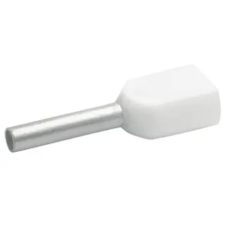 Klauke Zwillings-Aderendhülse 2x0,5qmm 15mm weiss verzinnt isoliert 8698