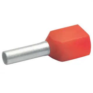 Klauke Zwillings-Aderendhülse 2x1qmm 15mm rot verzinnt isoliert 8718