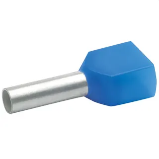 Klauke Zwillings-Aderendhülse 2x2,5qmm 21,5mm blau verzinnt isoliert 87313