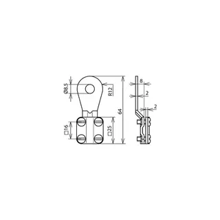 Dehn & Söhne Erdungskabelschuh 444008 6-16qmm