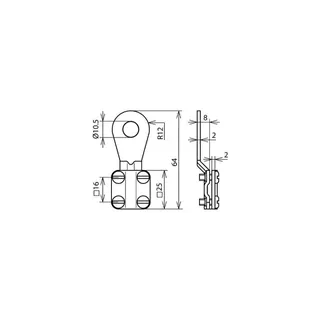 Dehn & Söhne Erdungskabelschuh 444009 6-16qmm