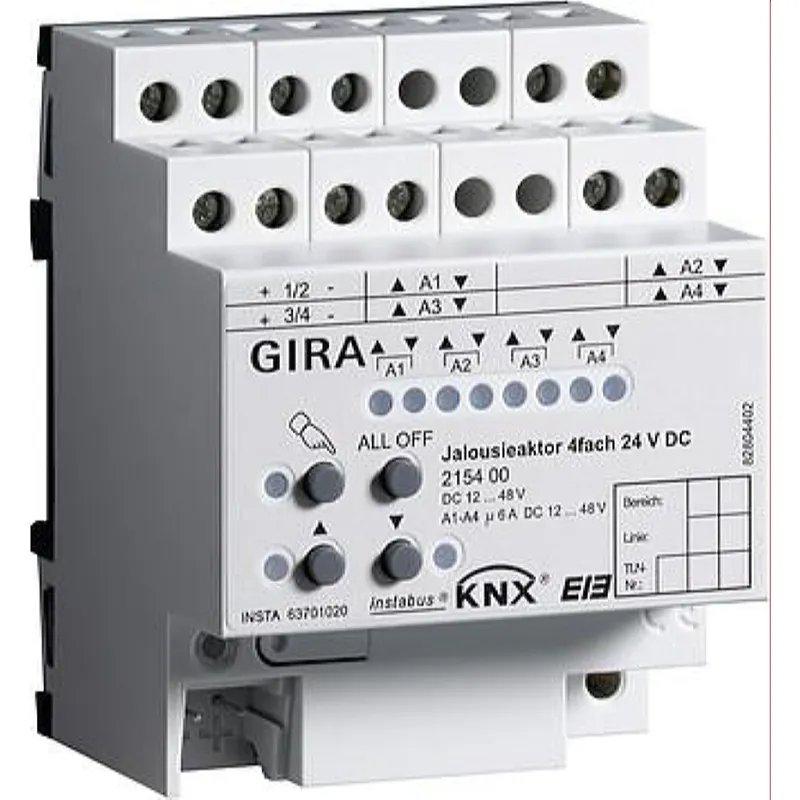 Gira Jalousieaktor 215400 KNX/EIB Jalousie 4fach 24VDC REG