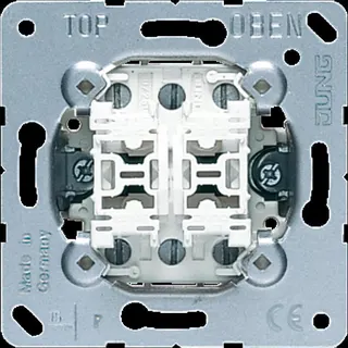 Jung Multi-Switch, geteilte Wippe, Doppeltaster mit 2 x 2 Schließern (potentialfrei) und Nullstellung, 10 A 250 V ~ 532-4U