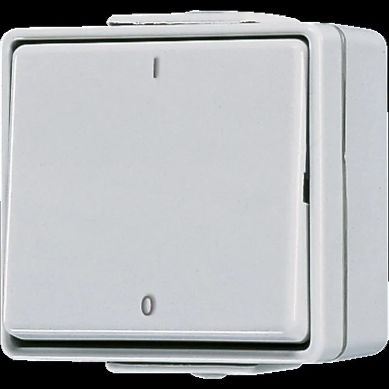Jung Wippschalter, Aus 2-pol., 10 AX 250 V ~, IP 44, WG 600 602W