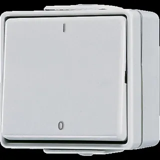 Jung Wippschalter, Aus 2-pol., 10 AX 250 V ~, IP 44, WG 600 602W