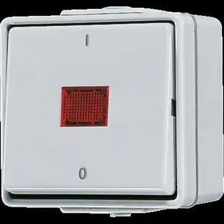 Jung Wipp-Kontrollschalter, Aus 2-pol., 10 AX 250 V ~, IP 44, WG 600 602KOW