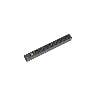 Bachmann Steckdosenleisten 333.505 19" 1HE 8fach m. Schalter sw
