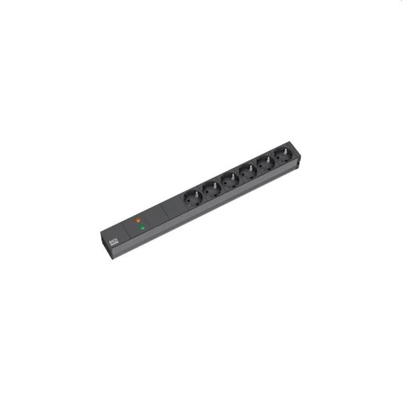 Bachmann Steckdosenleisten 333.536 19" 1HE 6fach GVS o. Sch sw
